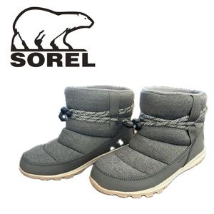 New Sorel Whitney Short Lace Waterproof Boots size 7 Gray Quarry